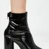 Public Desire Lia Black Vinyl Stud Strap Boots Boots & Booties