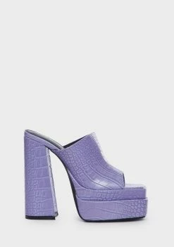 Public Desire Neon Purple Sky High Platform Mules