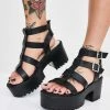 Public Desire Black Teresa Chunky Platform Sandals Platforms