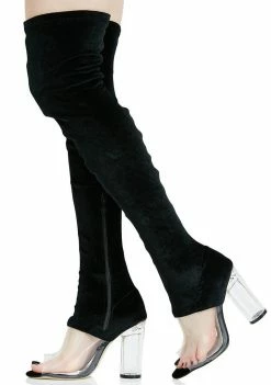 Public Desire Boots & Booties Kiara Perspex Thigh-High Boots