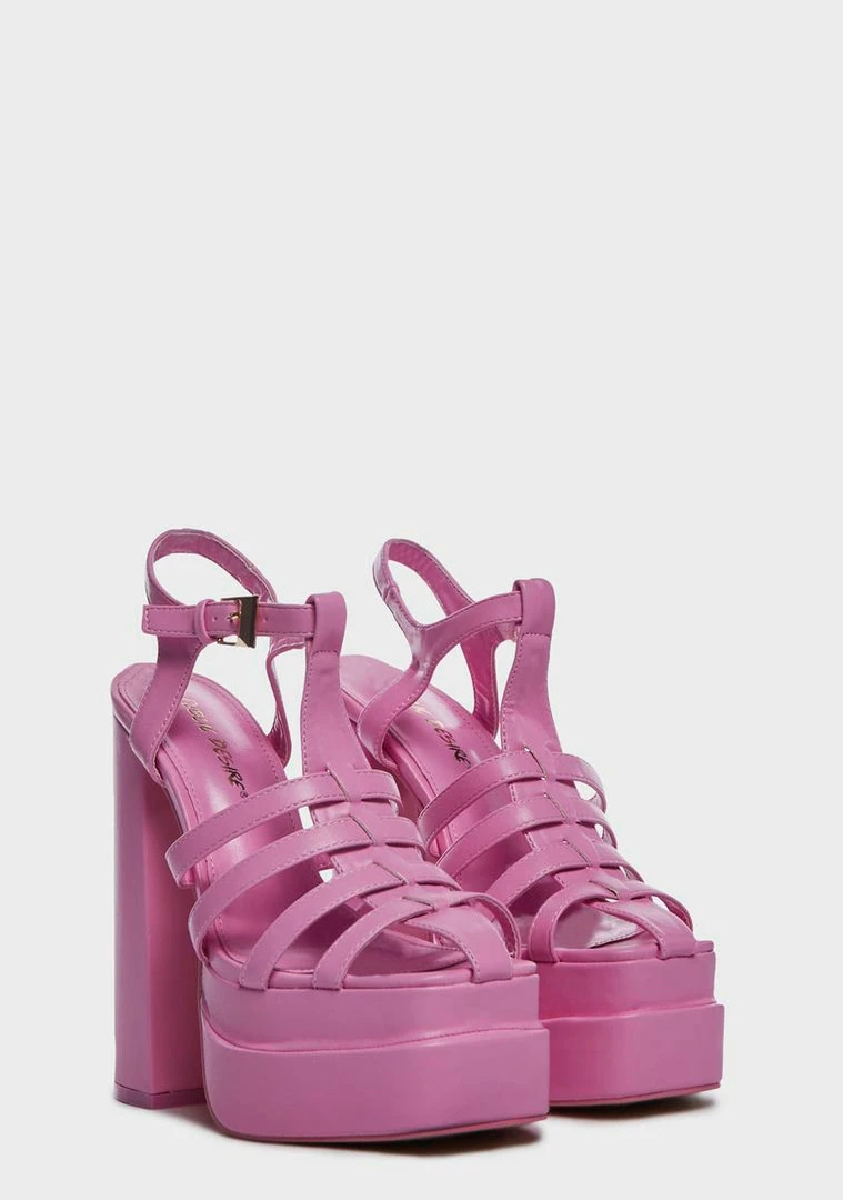 Promo ⌛ Public Desire Pink Denver Platform 👠 Heels 💯 3 Public Desire Pink Denver Platform Heels
