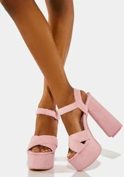 Public Desire Pink Content Platform Heels