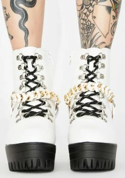 Public Desire Platforms White Bribe Platform Boots