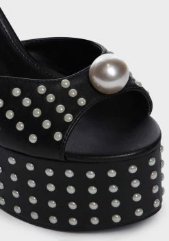 Public Desire Mia Satin Pearl Platform Heels