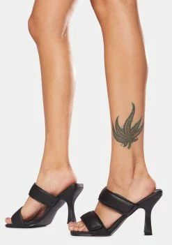 Public Desire Heels Kora Velcro Strap Square Toe Heeled Mules