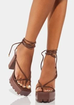 Public Desire Platforms Certified Lace Up Platform Heels