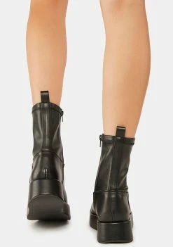 Public Desire Black Not Okay Ankle Boots