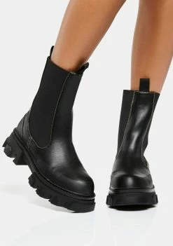 Cheapest 🥰 Public Desire Black Wonder Chunky Ankle 🥾 Boots ⭐ 7 Public Desire Black Wonder Chunky Ankle Boots