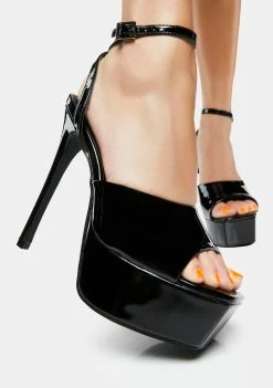 Public Desire Black Just Kidding Platform Heels