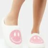 Public Desire Pink Smile Fuzzy Slippers
