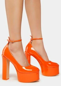 Public Desire Orange Donatella Platform Heels
