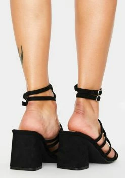 Public Desire Black Zizi Block Heels