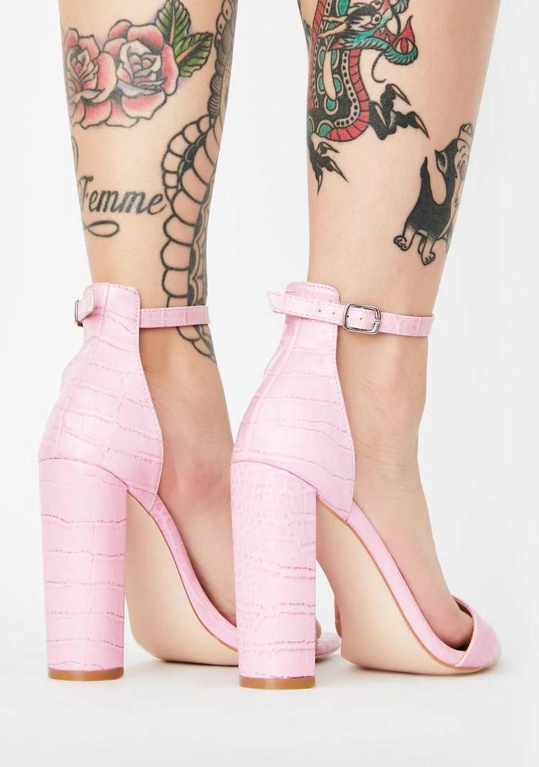 Buy 😉 Public Desire Pink Miao Block 👠 Heels ⭐ 4 Public Desire Pink Miao Block Heels