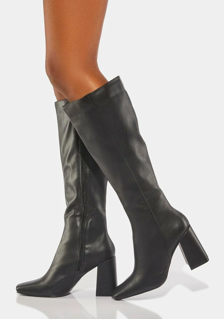 Promo 🤩 Public Desire 🥾 Boots & Booties Black Apology Vegan Leather Knee High 🥾 Boots ✔️ 2 Public Desire Boots & Booties Black Apology Vegan Leather Knee High Boots