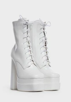 Public Desire White Jupiter Platform Boots