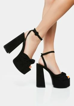 Public Desire Black Knot On Platform Heels