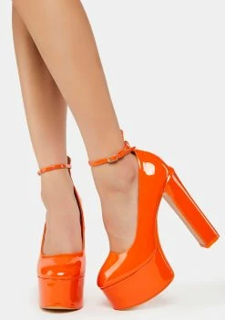 Brand new ๐ Public Desire Orange Donatella Platform ๐ Heels โจ 7 Public Desire Orange Donatella Platform Heels