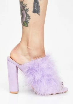 Best deal π Public Desire Lilac Plume Marabou Mules π 7 Public Desire Lilac Plume Marabou Mules
