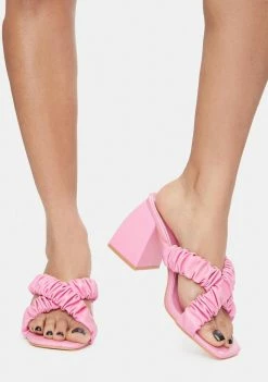 Public Desire Elsa Ruched Criss Cross Block Heels