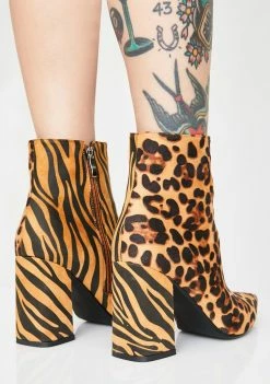 Public Desire Interspecies Animal Print Boots