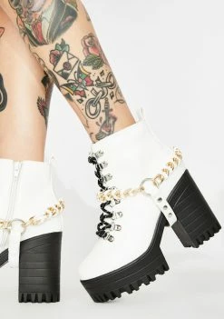 Public Desire Platforms White Bribe Platform Boots