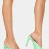 Public Desire Green Abelle Mono Square Toe High Heels