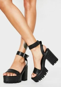 Public Desire Black Avenue Platform Heels Platforms