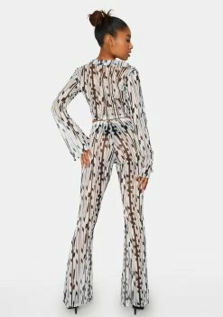 Public Desire Geo Printed Mesh Flares
