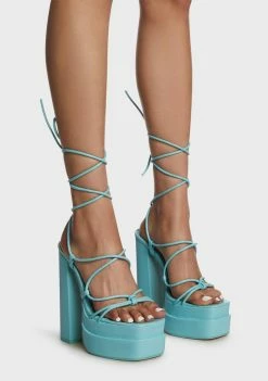Public Desire Blue Glow Girl Block Heels