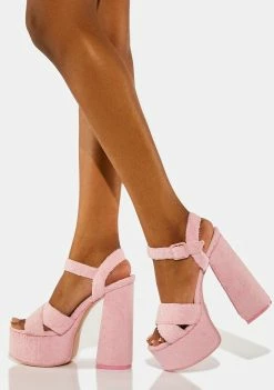 Public Desire Pink Content Platform Heels