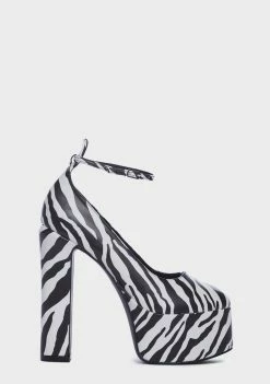 Public Desire Zebra Donatella Platform Heels
