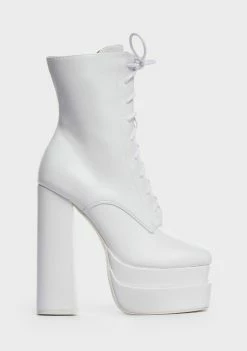 Public Desire White Jupiter Platform Boots
