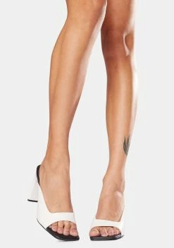 Public Desire Abelle Mono Square Toe High Heels