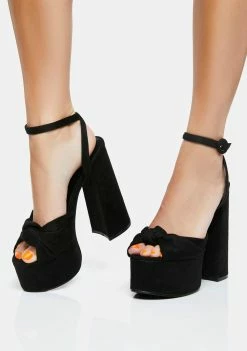 Public Desire Black Knot On Platform Heels