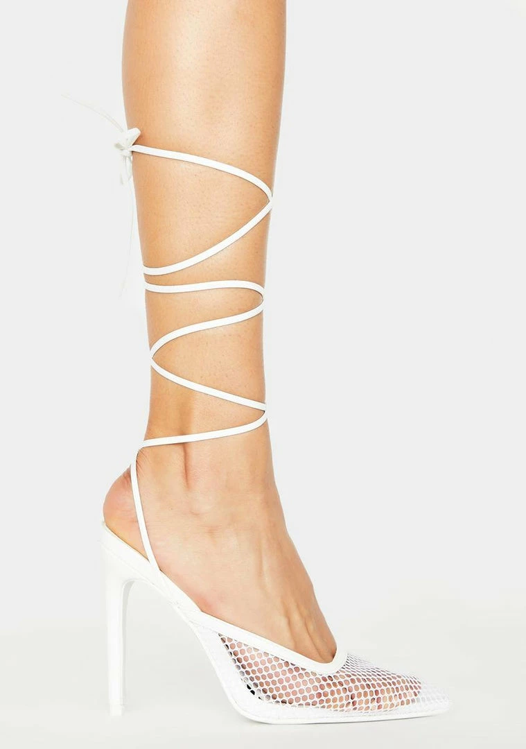 Budget π€© Public Desire White Feisty Lace Up π Heels π 1 Public Desire White Feisty Lace Up Heels