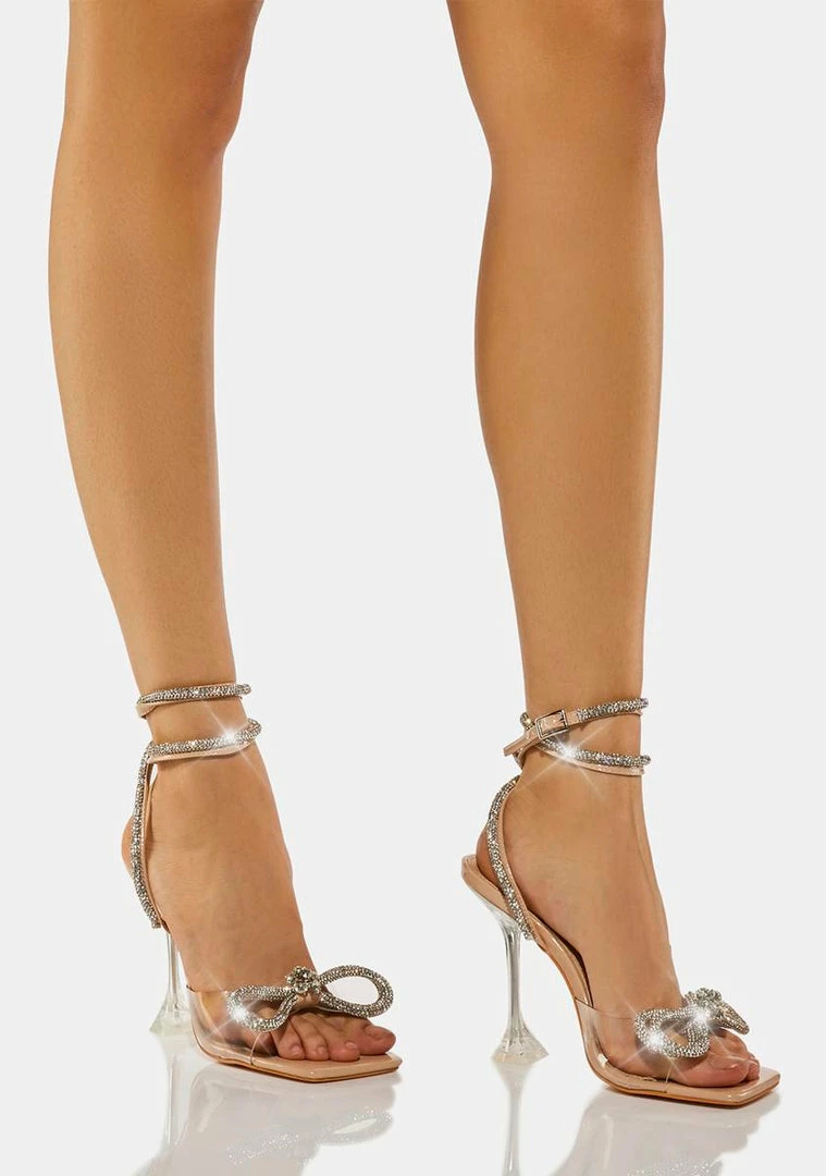Cheap ⌛ Public Desire Nude Glimmer Wrap Around Diamante Bow 👠 Heels 😍 1 Public Desire Nude Glimmer Wrap Around Diamante Bow Heels