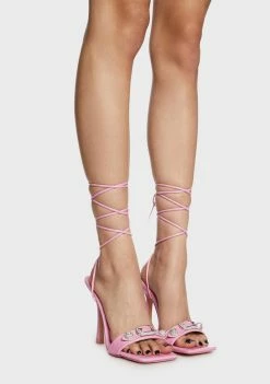 Public Desire Happy Now Croc Lace Up Heels