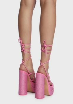 Public Desire Pink Glow Girl Block Heels