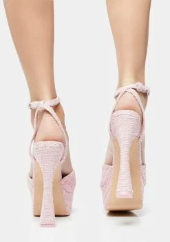 Public Desire Pink Eliza Platform Heels