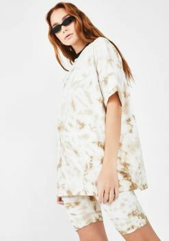 Public Desire Tops Tie Dye Drop Shoulder T-Shirt