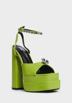 Wholesale 🔥 Public Desire Lime Frozen Platform 👠 Heels 👏 7 Public Desire Lime Frozen Platform Heels