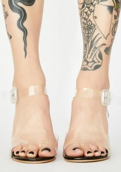 Public Desire Hot AF Clear Wedge Heels