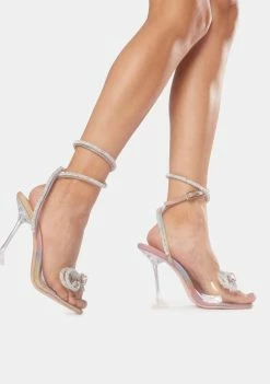 Budget π Public Desire Holographic Glimmer Wrap Around Diamante Bow π Heels Clear π Heels β 9 Public Desire Holographic Glimmer Wrap Around Diamante Bow Heels Clear Heels