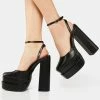 Public Desire Black Vegan Leather Moonchild Platform Heels