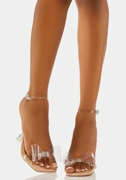 Public Desire Beige Patent Baby Heels
