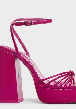 Public Desire Magenta Boujee Block Heels