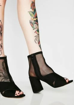 Public Desire Uganda Mesh Sock Fit Ankle Boots