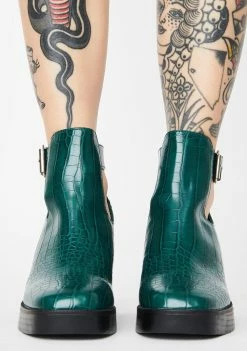 Public Desire Green Latoya Ankle Boots