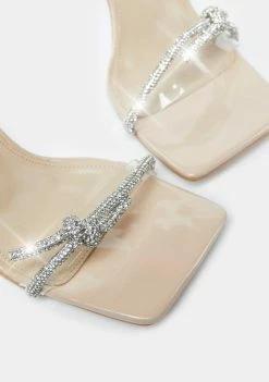 Public Desire Sparkle Heels Nude Glitter Rhinestone Heels