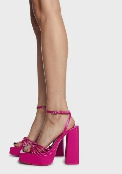 Public Desire Magenta Boujee Block Heels